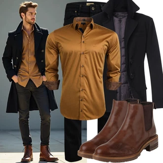 Laufen Outfit mit Braun/Dunkelbraun Chelsea Boot/Lederjacke/Flache Stiefelette/Leder Stiefelette Tommy Hilfiger "Cooles Outfit"Look: Reiten, Laufen