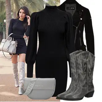 Motorka Zima Outfit s Černá Bunda Motorkářské Bund/Vlněná Bund/Bunda s Bočním Zipem/Motorkářská Bunda Freaky Nation "Módní vzhled na podzim"Look: Jízda na koni, Motorka