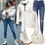 Zimske Outfiti Bela Dolga za dame image