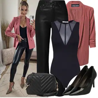 Elegantní outfity Krásný s Červená/Fialová/Růžová Pieces "Podzimní Look"Look: Kancelář, Univerzitní, Business, Cool, Preppy, Krásný