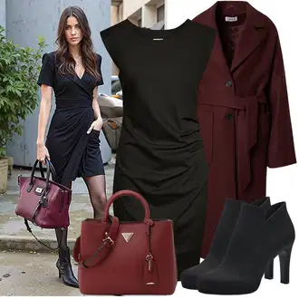 Outfit s Černá/Zelená/Hnědá/Šedá Šaty S Rovným Střihem/Žerzejové Šaty/Šaty s Předním Zipem/Šaty Bez Rukávů/Pouzdrové Šaty/Šaty Niki/Úzké Šaty/Pouzdrová Šat Kaffe "Lehký outfit"