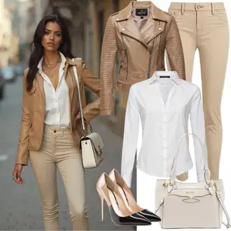 Atraktivní outfity Párty s Bílá/Krémová Halenka Slim Fit/Halenkové Body VERO MODA "Firemní vzhled"Look: Bar, Banka, Matriční Úřad, Biřmování, Večeře, Galavečer, Výročí, Opera, Párty, Bazén, Škola, Koncert, Den matek, Zvláštní příležitosti