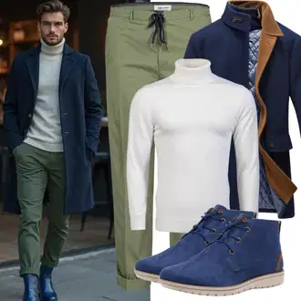Elegant Outfit mit Dunkelgrün/Khaki/Grün Chino Hose/Musselin Hose/3/4 Hose/Schlupfhose/7/8 Hose/Sport mittellange Hose/Jogger Hose/Jerseyhose/Boyfriend Hose/Komforthose Tchibo "Freizeit Outfit"Look: Indoor, Unisex, Bundeswehr, Militär, Elegant, Casual, Trachten, Schlichte, Classic