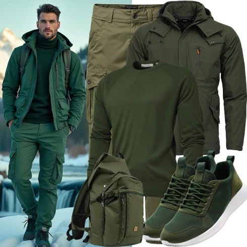 Dunkelgrün/Khaki/Grün CargoHose/Carpenter Hose sean john kombinieren mit Dunkelgrün/Grau/Dunkelgrau/Grün Wasserdichte Tasche/Militär Tasche/MannsTasche Bugatti