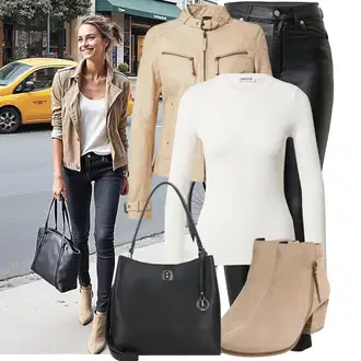 Outfit sa Crna/Tamnosiva/Siva/Bež/Smeđa Sportski dodatak/Novčanik/Privjesak/Maska/Privjesak/Privjesak Za Ključeve L.CREDI "Jesenski outfiti"