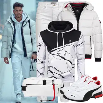 Zweiteilige Outfit mit Weiß Vintage Hoodie/Damen Pullover/Ausgefallener Hoodie/Sport Hoodie/Partner Hoodie/Unisex Hoodie/Hoodie The North Face "Freizeit Outfit"