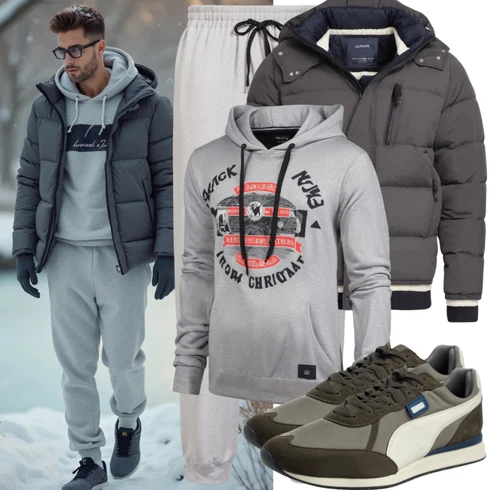7/8-lang Grau/Khaki/Hellgrau Cargo-JoggingHose/CargoHose Ellesse kombinieren