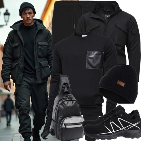 Schwarz/Grau MannsTasche/Sport Accessoire Napapijri kombinieren