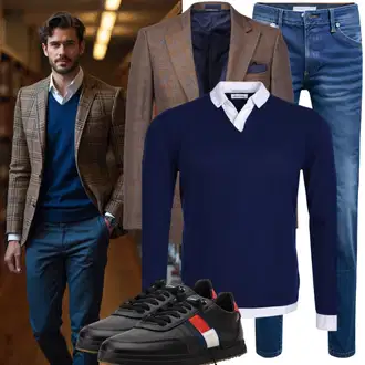 Sexy Outfit Elegant mit Braun/Beige/Hellblau Armbanduhr/Smartwatch/Uhrenarmband/Uhrenbatterie/Uhrwerkzeug/Kettenuhr Tommy Hilfiger "Freizeit Outfit"Look: Casual, Edel, Retro, 80er, Sportlich, Techno, Stil, Leger, Elegant, Classic, Vintage, Schön