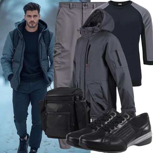 Schwarz/Grau MannsTasche/Sport Accessoire Napapijri kombinieren