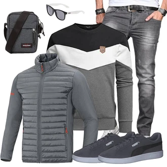 Outfit mit Grau Accessoire Vans "Freizeit Outfit"