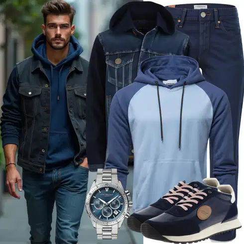 Blau/Silber/Schwarz/Dunkelgrün Uhren Geschenkset/Uhrwerkzeug/KettenUhr Tommy Hilfiger kombinieren
