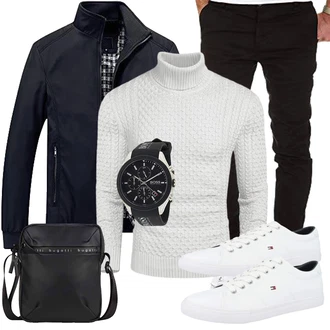 Outfit mit Grau Sneaker/Schuh Tommy Hilfiger "Freizeit Outfit"