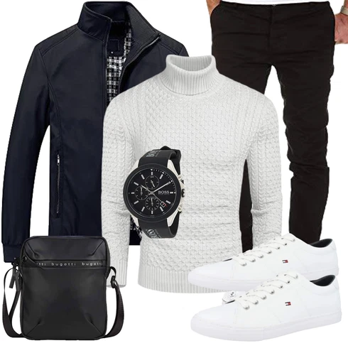 Dunkelblau Sommerjacke/Herbstjacke/Sportjacke/Bomberjacke/2in1 Jacke/Innenfutter Jacke/Nylonjacke/Frühlingsjacke/Jacke mit Seitlichem Reißverschluss Allthemen kombinieren mit Grau Schuh Sneaker/Schuh Tommy Hilfiger