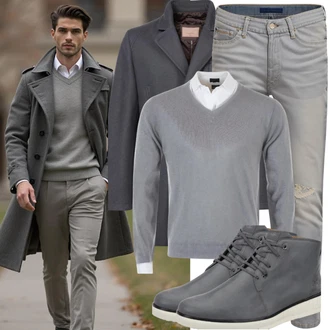 Outfit mit Grau/Hellgrau Jeans mit Schlitz/Jeans mit Loch/Low Rise Jean/Low Waist Jean/Lederjacken/Biker Jeans/Sweatjeans witt "Freizeit Outfit"