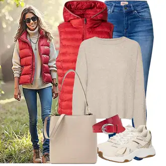 Outfit sa Siva/Bež/Smeđa/Kaki Džemper s rol ovratnikom/Basic Džemper/Mohair Pullover/Jednostavni Džemper/Vuneni Džemper/Džemper Od Kašmira/Fini Pleteni Džemper/Pulover s Rol Ovratnikom VERO MODA "Jesenski outfiti"