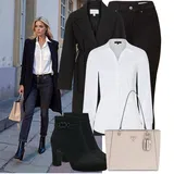 Bílé, Černé Zimní Kabáty Outfity image