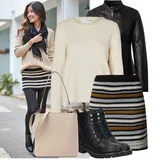 Černé a modré kožené bundy Outfity image
