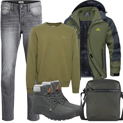 DunkelGrün/Grün WinterJacke/SkiJacke/Wasserdichte Jacke/SegelJacke/TrekkingJacke/WanderJacke/OutdoorJacke MAGCOMSEN kombinieren