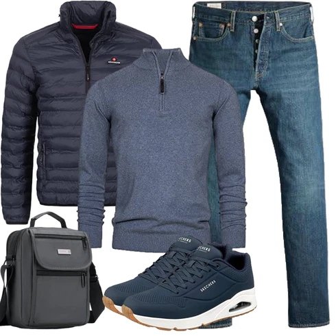 DunkelBlau/HellBlau/Schwarz/Blau Leichte Jacke/Kunstfaserjacke/Steppjacke/Puffer Jacke/Hybridjacke/Isolationsjacke/Verstaubare Jacke/Thermojacke Höhenhorn kombinieren