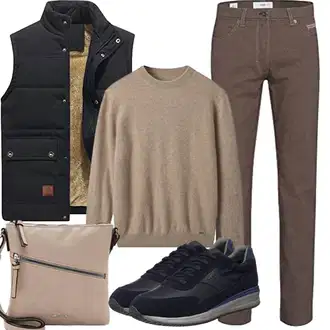 Outfit mit Schwarz Reitweste/Kurze Weste/Wollweste/Daunenweste/Trachtenweste/Puffer Weste/Isolationsweste/Steppweste/Outdoorweste KEFITEVD "Herbst Outfits"