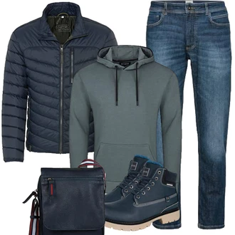Herbst Outfit mit Blau/Hellblau/Dunkelblau Winter Sneaker/Trekkingstiefel/Gummistiefelette/Schnürstiefel/Lederjacke/Klassischer Stiefel/Winter Stiefelette/Wattierte Stiefel/Herren Lederschuhe/Wasserfester Schuh/Gefütterte Stiefelette/Sicherheitsschuh/Wasserdichter Stiefel Gaatpot "Herbst Outfits"