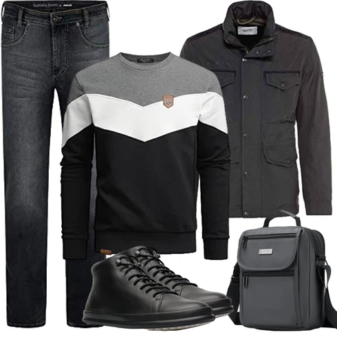 Cord Dunkelgrau/Grau/Dunkelgrün UniformJacke/CargoJacke/MilitärJacke/WachsJacke Camel Active kombinieren