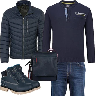 Herbst Outfit mit Blau/Hellblau/Dunkelblau Winter Sneaker/Trekkingstiefel/Gummistiefelette/Schnürstiefel/Lederjacke/Klassischer Stiefel/Winter Stiefelette/Wattierte Stiefel/Herren Lederschuhe/Wasserfester Schuh/Gefütterte Stiefelette/Sicherheitsschuh/Wasserdichter Stiefel Gaatpot "Herbst Outfits"