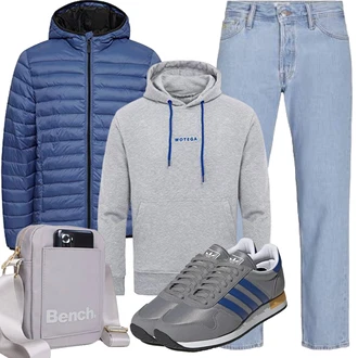 Outfit mit Lila/Grau Damen Pullover/Ausgefallener Hoodie/Vintage Hoodie/Strick Hoodie/Hoodie/Unisex Hoodie/Sport Sweatshirt/Partner Hoodie/Sport Hoodie/Kapuzenpullover WOTEGA "Herbst Outfits"