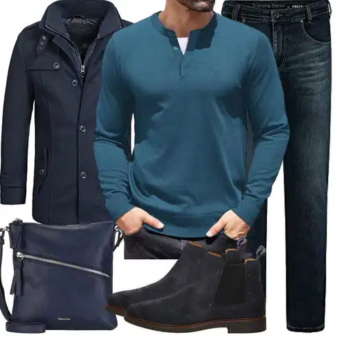 Blau Overall/Wintermantel/Winter Parka Indicode Jeans kombinieren