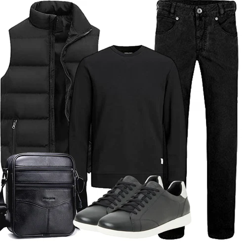 Schwarz Isolationsweste/Kurze Weste/Reiseweste/Daunenweste/Puffer Weste Generic kombinieren