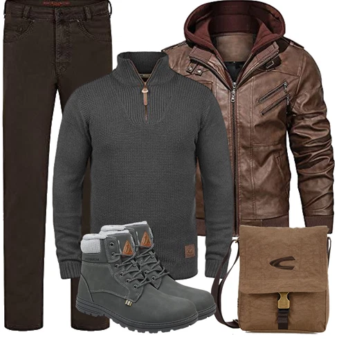 Schwarz/Grau/Dunkelgrau/Dunkelgrün/Hellgrau Thermostiefel/Winter Sneaker/Winter Stiefel/Gefütterte Stiefelette/Klassischer Stiefel/Wattierte Stiefel/Winter Stiefelette/Wasserfester Schuh/Wasserdichter Stiefel/Herren Lederschuhe Mishansha kombinieren mit Dunkelbraun/Braun/Khaki Bikerjacke/Herbstjacke/Leder Bomberjacke/Vintage Lederjacke/Jacke mit Seitlichem Reißverschluss/Motorradjacke/Kapuzenjacke/KunstLederjacke/Lederjacke HOOD CREW