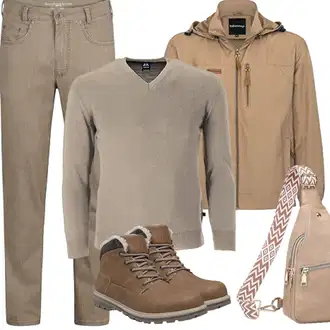 Mit Bauch Outfit mit Braun/Beige Mini-Rucksack/Gürteltasche/Schultertasche/Geflochtene Tasche/Mini-Rucksack/Umhängetasche Suweir "Herbst Outfits"