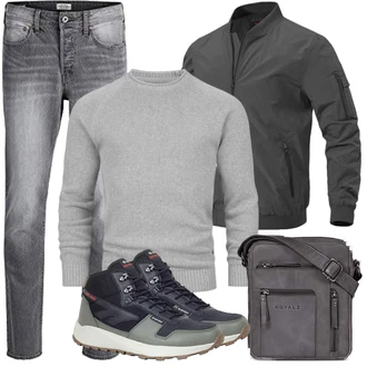 Lack Outfit mit Schwarz Wasserdichter Stiefel Hi-Tec "Herbst Outfits"Look: Casual, Lack