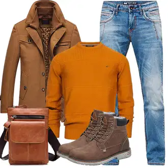 Outfit mit Braun Overall/Wintermantel/Winter Parka Lavnis "Herbst Outfits"