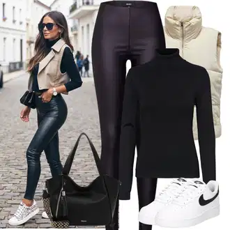 Kombinacije sa stilom Estetika sa Bijela/Crna/Plava Skate cipela/Vintage tenisica/Kožna tenisica/Niska Tenisica Nike Sportswear "Jesenski izgled"Look: Boja, Prekrasan, Bad Taste, Ekstravagantno, Skater, Rap, Hip Hop, Estetika, Sportski