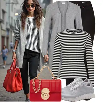 Zapínání na knoflíky Dlouhé Outfit s Šedá/Tmavě šedá/Světle šedá Pletenina veľkej veľkosti/Šaty Móda Pro Plnoštíhlou/Kabát/Tunika Vila "Cool podzimní outfit"