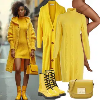 Outfit sa Smeđa/Bež/Žuta/Crvena Klasična čizmica/Gležnjača na Vezanje/Podstavljena Gležnjača/Zimska gležnjača/Tenisica Zimske Tenisice/Borbena Čizma/Cipela za Trekking Cross Jeans "Jesenja odjeća u toplim bojama"