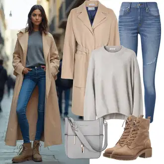 Outfit sa Plava Trapez Traperice/High Waist Traperice/Muška Kožna Jakna/Muška majica/Traperice s Prorezom/Vintage traperice/Dad Traperice/Mom Jean Trendyol "Jesenji izgled"
