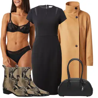 Jesenske Outfiti Debel mit Črna/Temno siva/Siva/Temno modra Obleka velike velikosti/Obleka Calvin Klein "Jesenska obleka za prosti čas"
