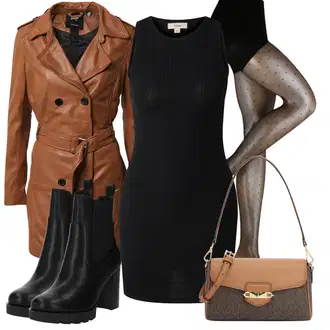 Style Outfits Western mit Oranžna/Rjava/Bež Plašč Maze "Jesenska obleka za prosti"Look: Lak, Kul, Francoski, Irski, Italijanska, Jazz, Morski, Modernen, Lepo, Univerzitetni, Western