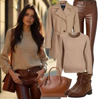 Outfits with traditional leather pants "Jesenska prosti čas obleka"