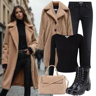 Metal outfit mit Črna Gležnar na Vezalke/Usnjeni gležnjar/Motoristični čevelj/Bojni Škorenj/Škornj na Vezalke s Slatformo/Usnjena Jakna Timberland "Jesenski videz"Look: Modna, Metal, Unisex, Premij, Eleganten, Priložnostne, Rockenjski