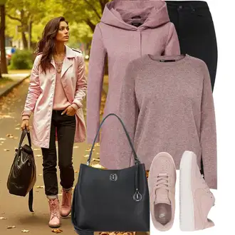 Outfit sa Crna/Tamnosiva/Siva/Bež/Smeđa Sportski dodatak/Novčanik/Privjesak/Maska/Privjesak/Privjesak Za Ključeve L.CREDI "Jesenski outfiti"