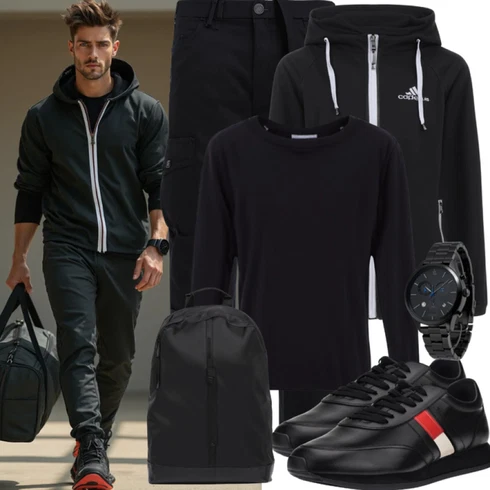 Schwarz/Beige/Weiß Mannstasche/Mini-Rucksack/Mini-Rucksack Armani Exchange kombinieren