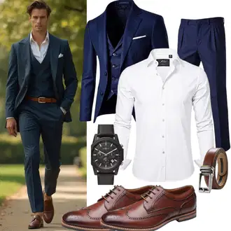 Hochzeitsgast Outfits Langarm mit Weiß/Creme Business Hemd/Casual Hemd/Hemdbluse/Bügelfreies Hemd/Musselin Hemd/Businesshemd Tommy Hilfiger "Mafia Outfits"
