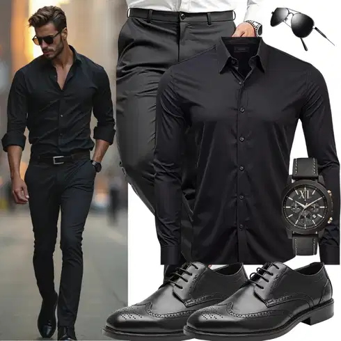 Schwarz SchnürSchuh/Oxford Schuh/Business-Schuh/Schnürer/LederSchuh Ecco kombinieren