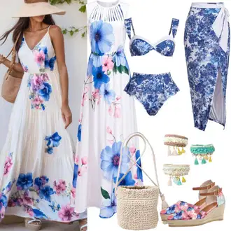 Poletne Outfiti Gost na poroki mit Modra Obleka na preklop/Obleka matične urada gost/Obleka s potiskom/Maxi obleka/Dolga poletna obleka/Obleka za Plažo figl, Roza/Siva/Lila barve/Škrlatna/Rjava Poletni Čevelj/Sandala Udobna/Vrtni čevelj/Copat/Copat Iz Plute/Espadrila sandala/Udobna Čevlja ps1 "Maxi obleka v poletnem videzu"