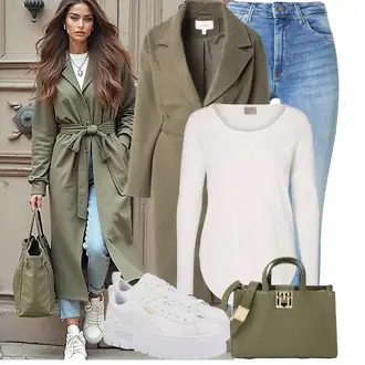 Outfit sa SvjetloPlava/Plava Kožna Jakna/Čizma do Gležnja/Traperice s Rupom/Zimska jakna/Slip-on Traperice/Kožne Cipele/High Waist Traperice/Muška Kožna Jakna/Push-up Traperice/Traperice s Prorezom VERO MODA "Jesenski outfiti"