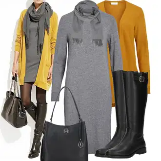 Outfit sa Crna/Tamnosiva/Siva/Bež/Smeđa Sportski dodatak/Novčanik/Privjesak/Maska/Privjesak/Privjesak Za Ključeve L.CREDI "Cool jesenski outfit"